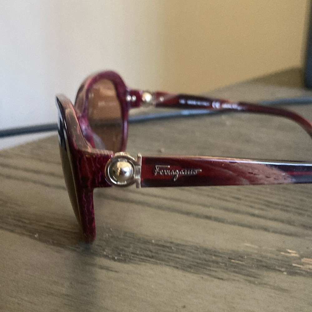 Salvatore Ferragamo Burgundy Sunglasses